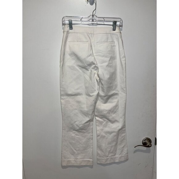 Kate Spade High Waist Straight Leg Womens White Cotton Pants Size 0 - Picture 5 of 10